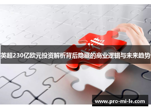 英超230亿欧元投资解析背后隐藏的商业逻辑与未来趋势 英超230亿欧元投资解析背后隐藏的商业逻辑与未来趋势